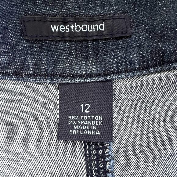 Vintage Westbound Denim Skirt Womens 12 Flare Panels Side Zip Western Swing Boho - Picture 5 of 6